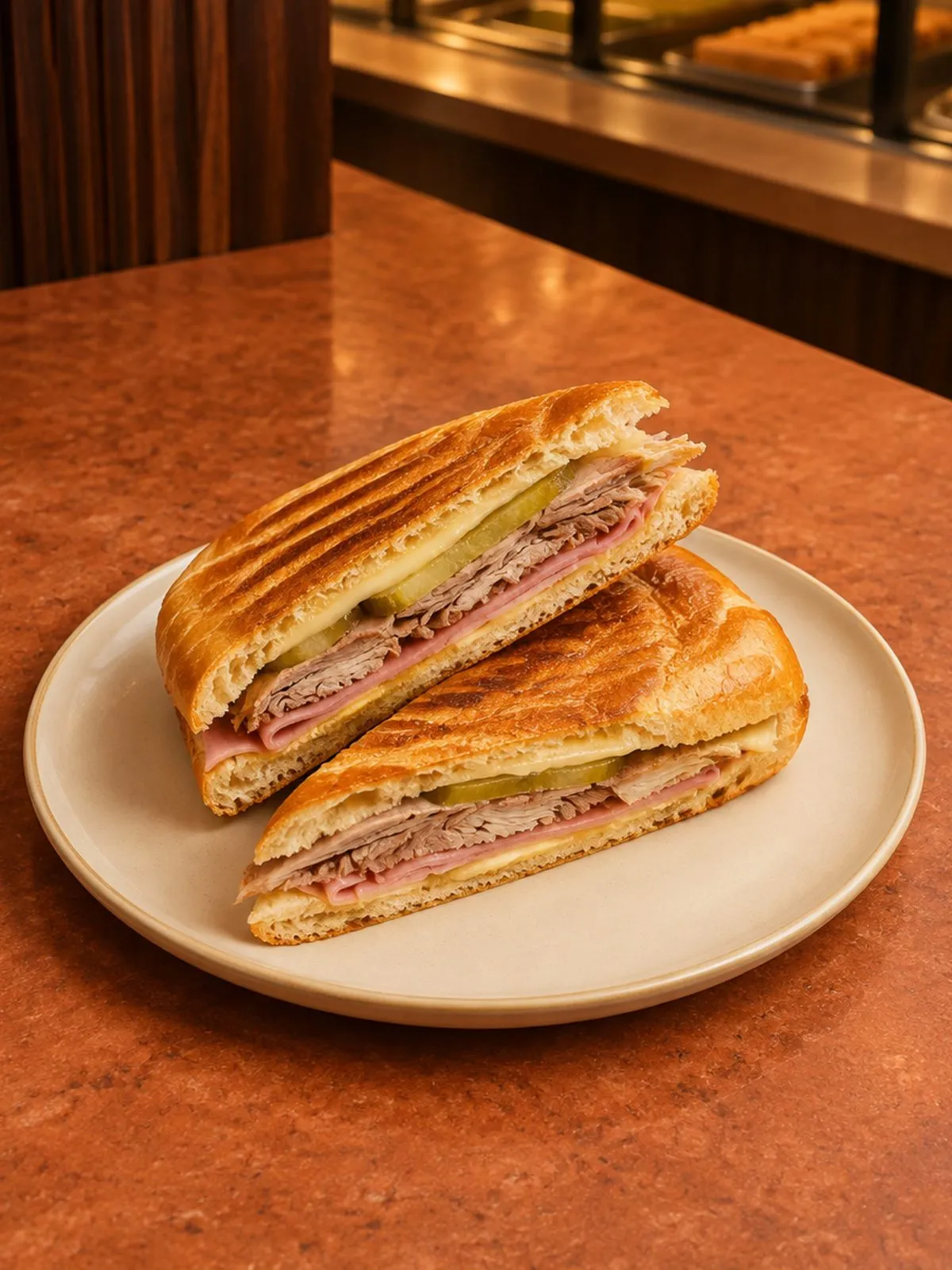 A pressed Cuban sandwich at Cubano