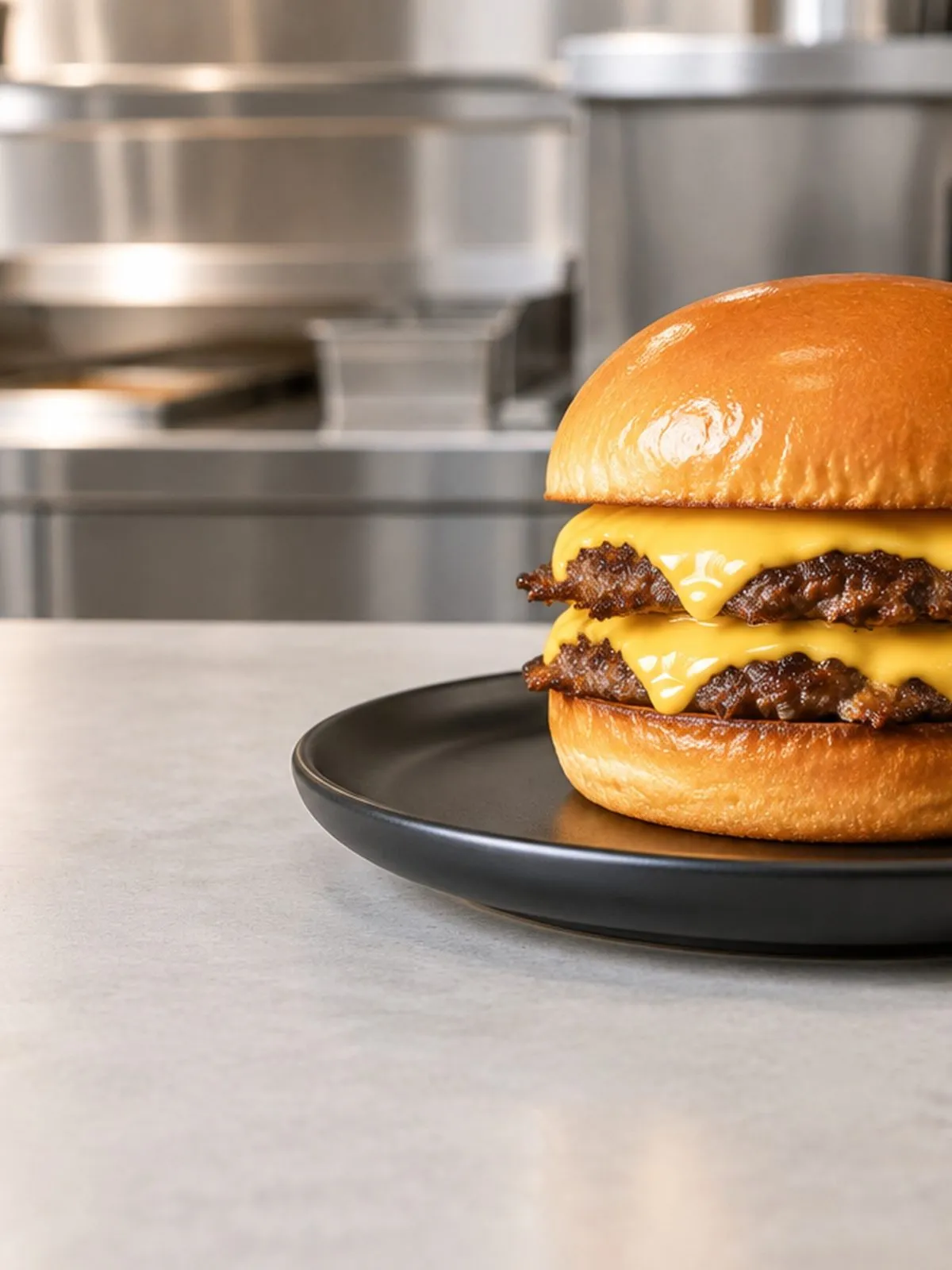 A double smash cheeseburger at Flippin’