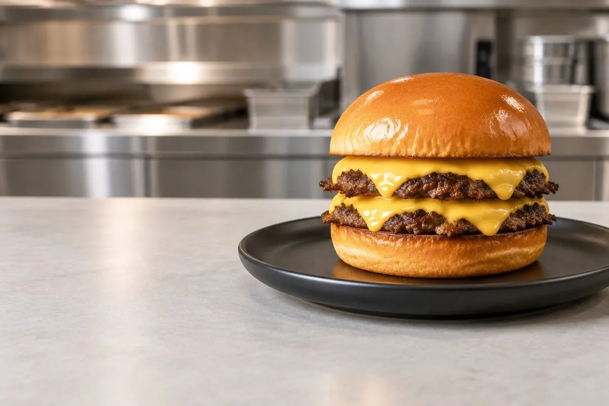 A double smash cheeseburger at Flippin’