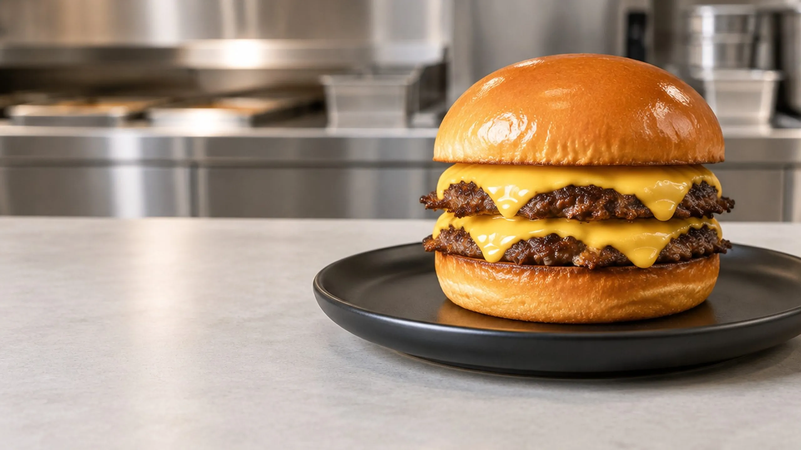 A double smash cheeseburger at Flippin’
