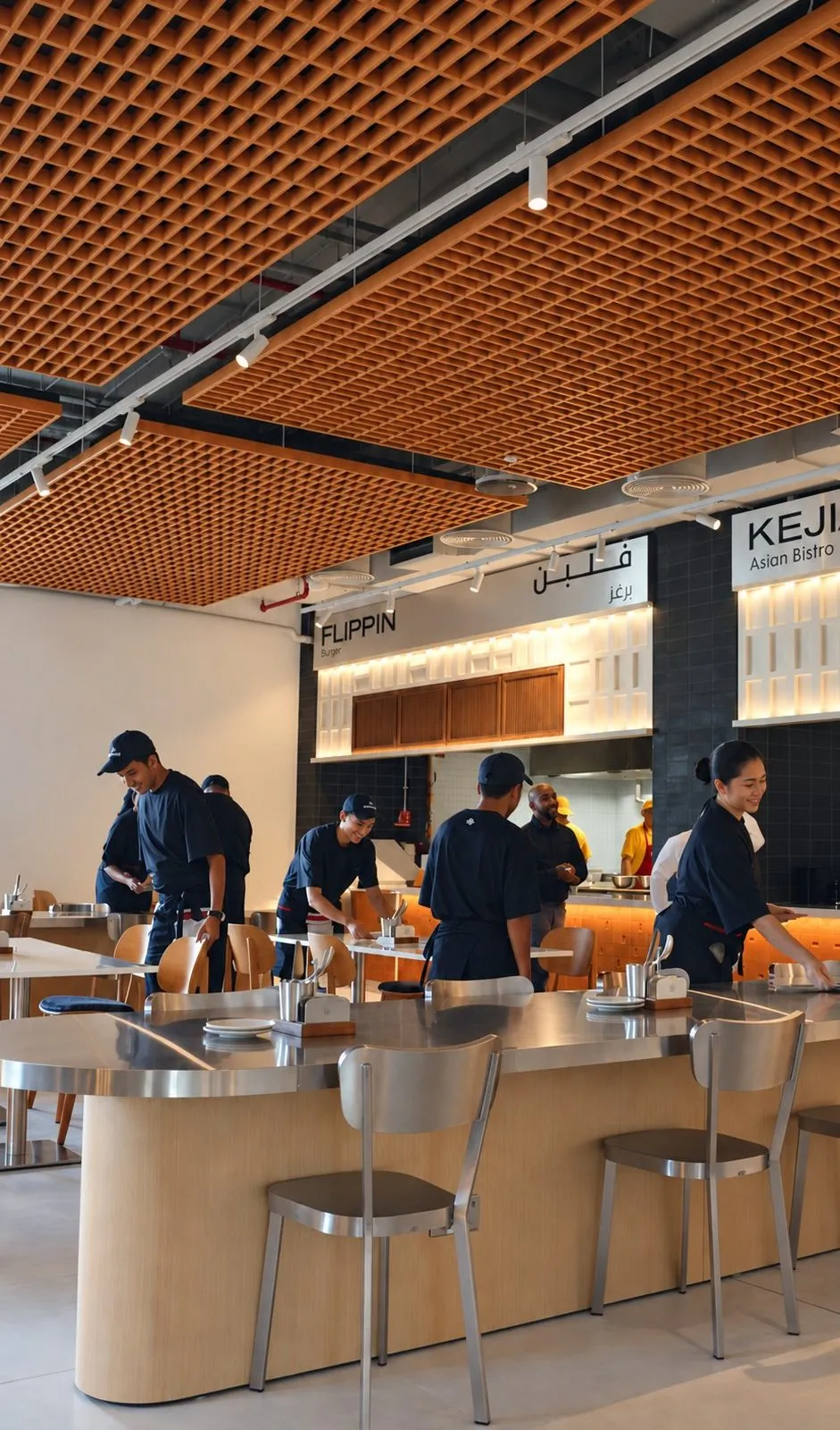 The team at work behind the counter